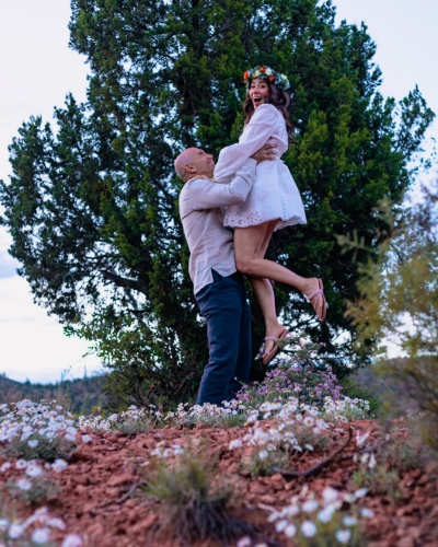 photo being taken of couple